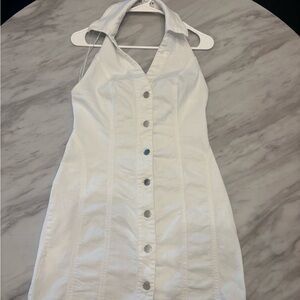 Zara Z1975 DENIM MINI HALTER DRESS